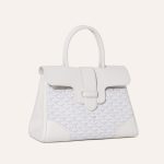 Goyard Saigon Tote White Goyardine Canvas Palladium Hardware - Image 2